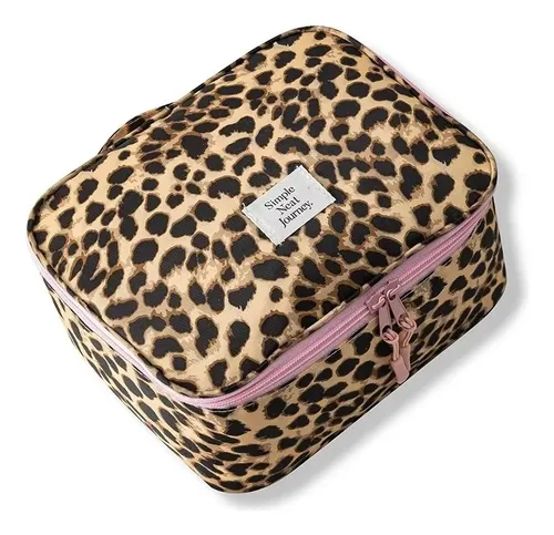 Neceser De Maquillaje Con Diseño De Leopardo, Impermeable, D