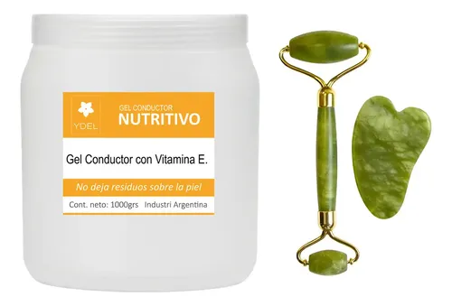 Gel Conductor Nutritivo Facial Corporal Vit E + Jade Roller Momento De Aplicación Día/noche Tipo De Piel Todo Tipo De Piel