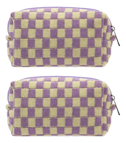 Pazimiik A Cuadros Bolsa De Maquillaje Para El Bolso Portáti