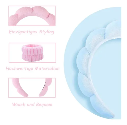 2 Diademas Para El Pelo De Skincare, Para Mujer, Esponja De