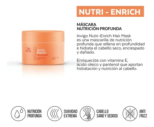 Mascara Nutricion Profunda Wella Nutri Enrich Pelo Seco 500m