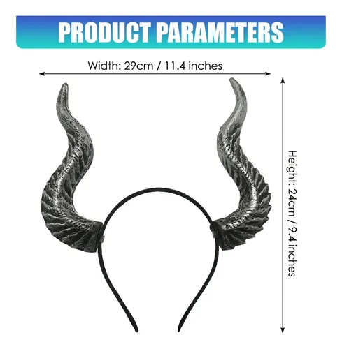Diadema Con Forma De Cuerno Con Disfraz De Halloween Para Fi Rojo