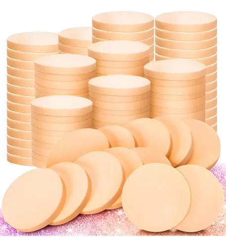 Motbach 100 Pcs Esponja De Maquillaje Redonda Nude, Esponja