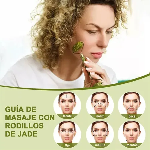 W. Kit De Rejuvenecimiento Facial Con Rodillo De Jade Gua C.