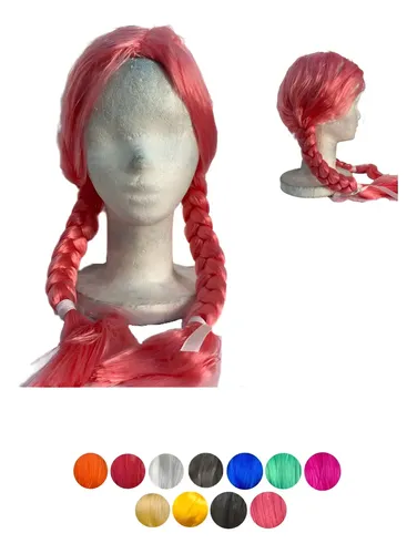 Peluca Larga Trenzas Sin Flequillo Varios Colores Cotillón