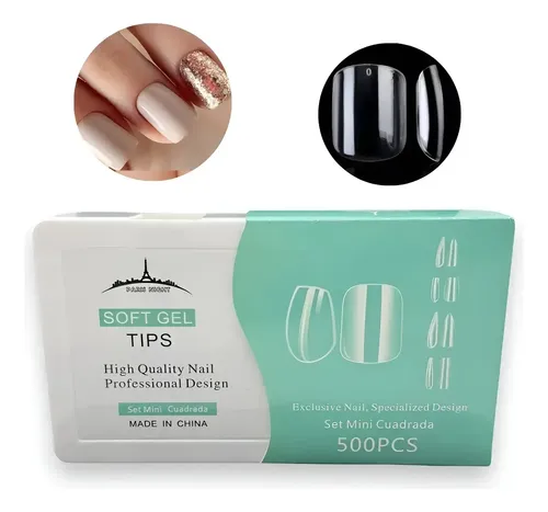 Tips Soft Gel Paris Night Almendra Stilleto Minis X500