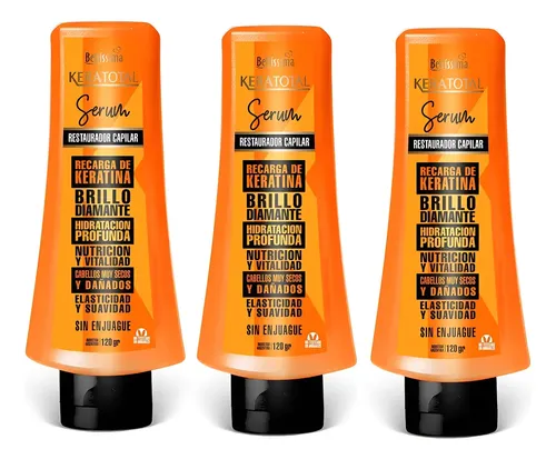 Serum Restaurador Capilar Keratina Bellissima 120g Pack X3