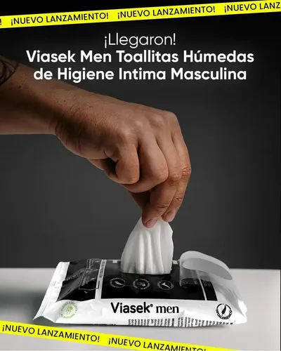Kit X3 Toallitas Viasek Men Higiene Intima X16un