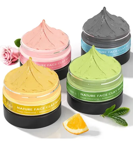 Máscara De Té Con Vitaminas Y Arcilla Verde, Set De Cúrcuma