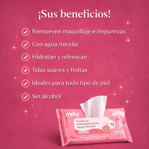 Toallitas Desmaquillantes Con Agua Micelar X10 Unidades