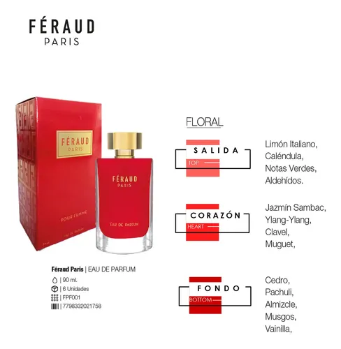 Feraud Paris Pour Femme Eau de Parfum Floral 90 ml Spray Féraud