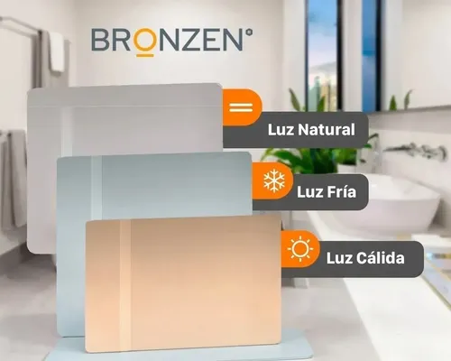 Espejo Horizontal Borde Curvo Luz Led Trasera 70×50