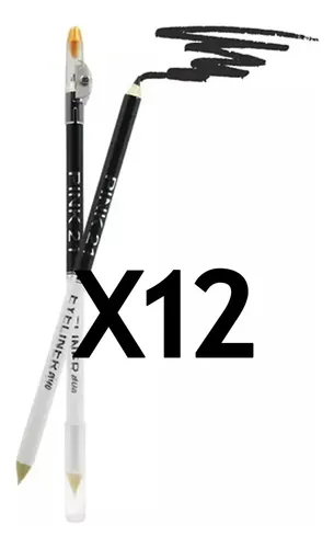 Delineador De Ojos Lapiz Crayón Duo Blanco Negro Pink 21