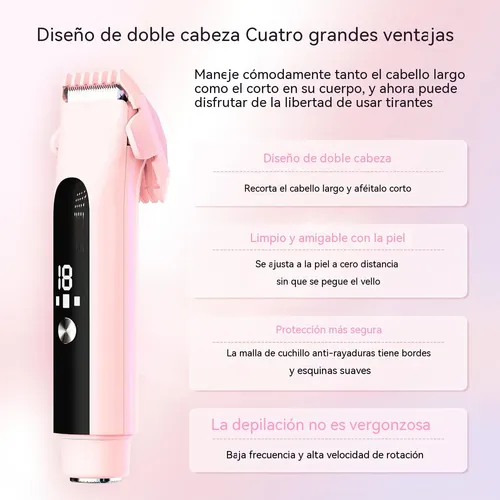 Afeitadora Eléctrica Doble Cabezal Recargable