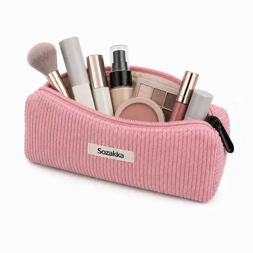 Neceser Rosa de Corderoy para Maquillaje y Cosméticos