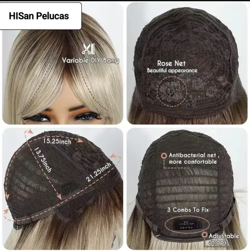 Peluca Simil Natural Balayage Perfecta Bellísima