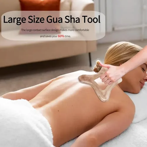 Masaje De Mano Sha Gua Para Raspar El Cuerpo Con Borde Denta Grey