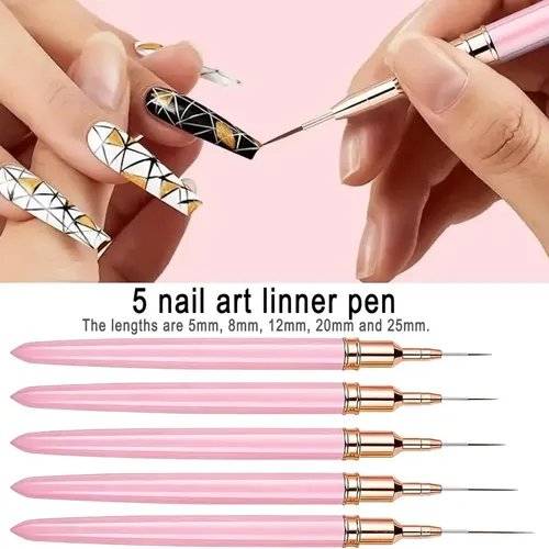 Set De 10 Plumas Para Arte De Uñas, Pinceles Finos Y De Prec