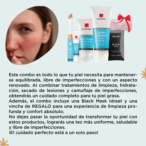 Rutina Completa Skincare Antiacne Lidherma Piel Grasa Facial