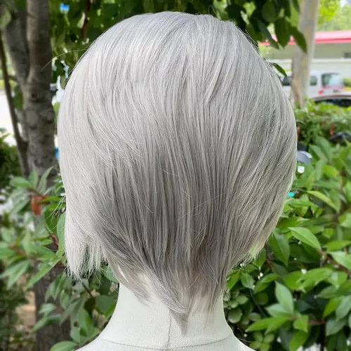 Pelucas Bob Naturales Con Corte Corto En La Parte Delantera,