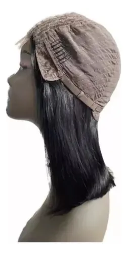 .. Peluca Corta De Encaje Natural De 35 Cm De Cabello Humano