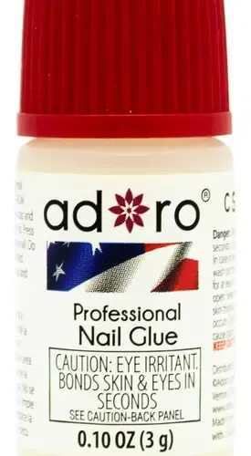 Pegamento Para Uñas Adoro Nail Glue Tips Esculpidas 3g Secado Rápido