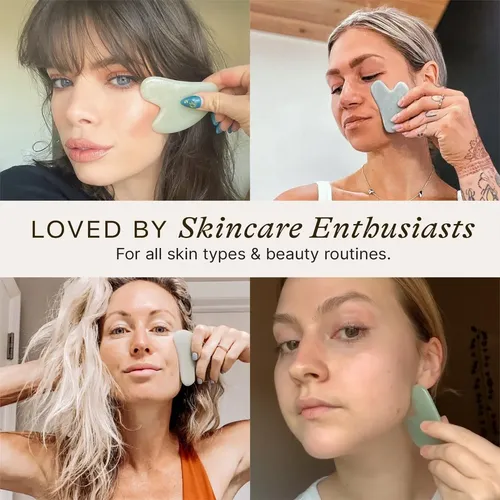 Masajeador Facial Gua Sha Beauty By Earth Jade Verde