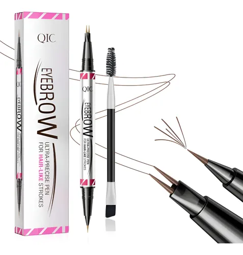 Lápiz De Cejas Microblading 2 En 1 Resistente Al Agua Marrón