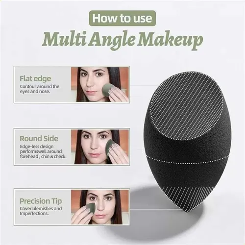 12 Unidades De Esponjas De Maquillaje Negras Para Base De Ma