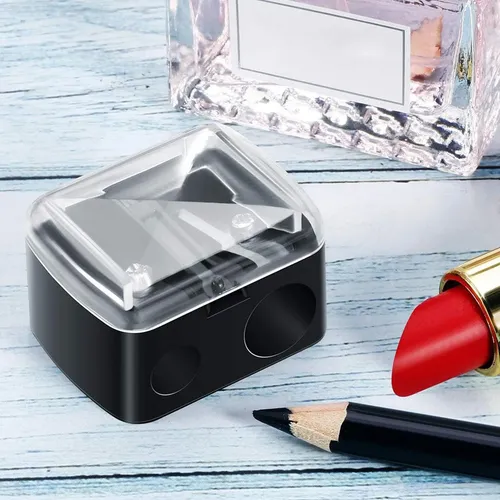 5 Sacapuntas Dobles Tapa Transparente Para Cejas Y Ojos