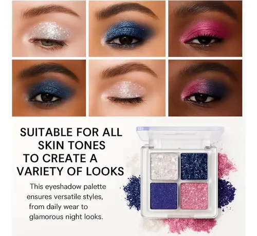 Paleta De Sombras Glitter Shine K’apeine 4 Colores