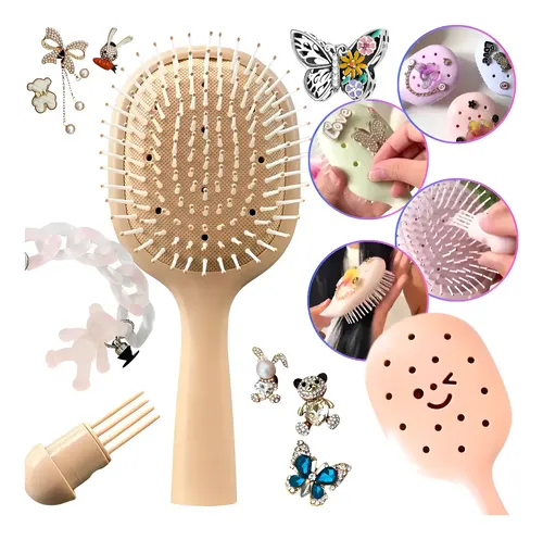 Cepillo Para El Cabello 2 Piezas Con Charms Para Decorar