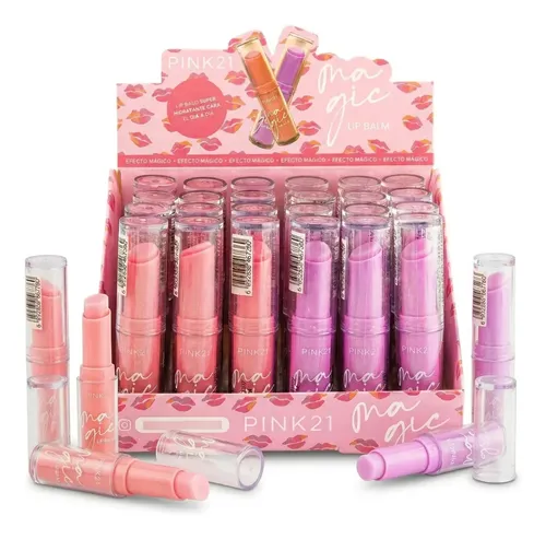 Balsamo Labial En Barra Hidratante Efecto Magico Pink 21