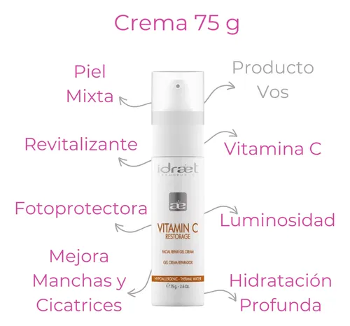 Rutina Skincare Vitamina C Gel Limpieza Serum Crema Idraet