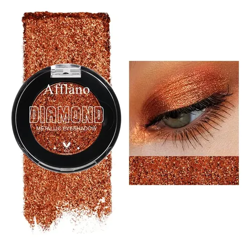 Afflano Sombra Glitter Plateada Gris Plata Intensa