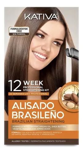 Kit Brasileño De Alisado De Cabello Kativa, 12 Semanas Con