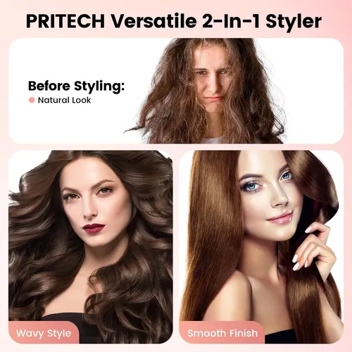 Plancha Para Cabello Y Rizador Pritech De Titanio