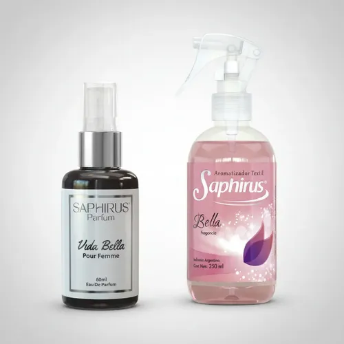 Combo Perfume Mini Milano Y Textil Saphirus Mujer Bella
