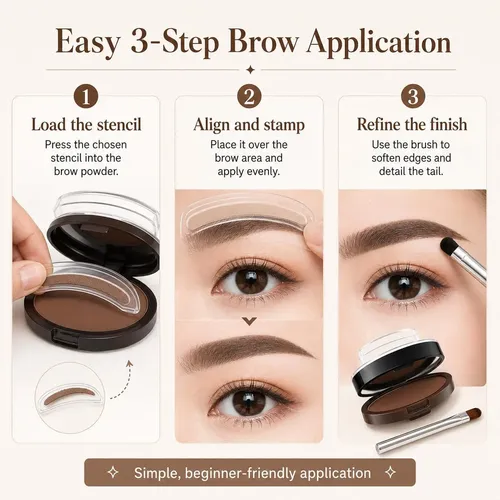 [kit Sello Cejas Doble Color 3 Plantillas Resistente Agua .\