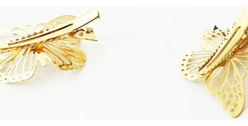 Broches Pelo Con Purpurina 12 Uds. Mariposa Tks