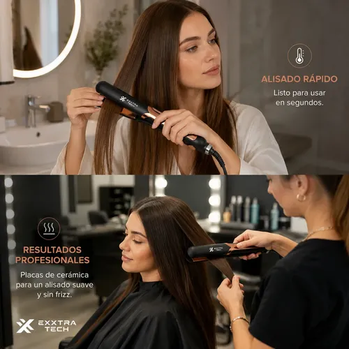 Planchita De Pelo Alisador Cabello Exxtra Tech 45w Céramica