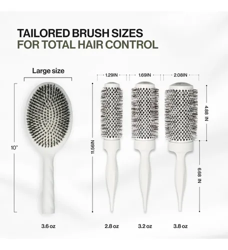 Set De Cepillos Para El Cabello Cocco K-tech Aura, Kit De 4