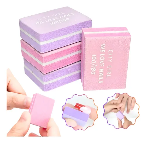 Mini Lima Sponge X10 100/180 P/ Uñas Manicuria City Girl