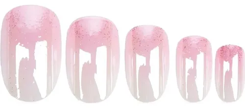 Uñas Acrílicas Ombre Rosadas Ovaladas 24 Pcs Wuhcim