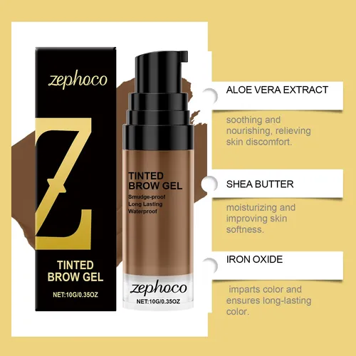 Tinte Pigmentado Para Cejas Zephoco (marrón Claro) Fácil De  Marrón Claro