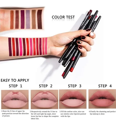 Set De 18 Lápices Labiales Dc-beautiful Impermeables