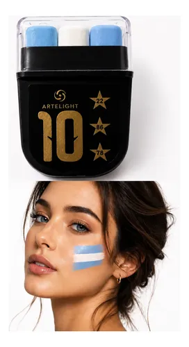 5 Maquillajes Bandera Argentina Celeste Blanco Barra