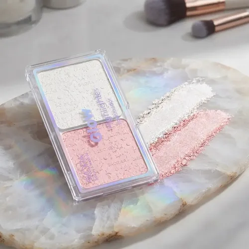 Iluminador Skora Glow Vibes Duo Blanco Rosa Highlighter