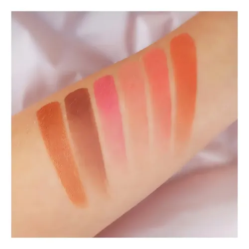 Paleta De Rubor Contorno Y Bronzer Rude Cosmetics Undaunted 6 Tonos Polvo