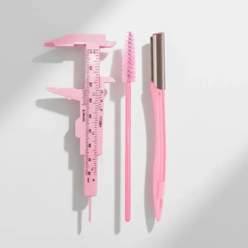 Kit De Diseño De Cejas Perfilador Cepillo Calibrador/vernier